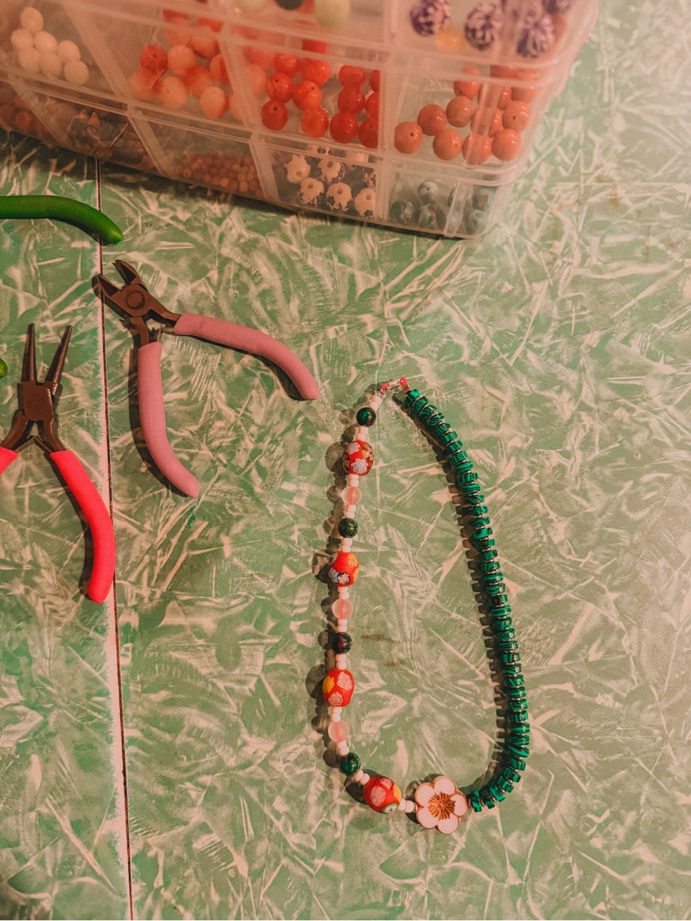 Handmade Cherry Picnic Dopamine Necklace